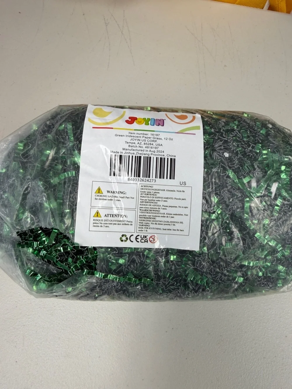 Joyin Green Metallic Curling Ribbon gift bag Filler green iridescent paper grass